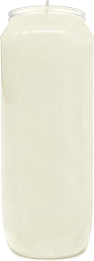 Hyoola 9 Day Prayer Candles 7 inch Tall Pillar Candles for Religious, Memorial, Party Decor, Vigil and Emergency Use - Vegetable Oil Wax in Plastic Jar Container, White (Pack of 1)