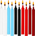 Boao 10 Pieces Low Temperature Candles Wax Low Heat Dripping Candles for Wedding Valentine Gift Decorations Supplies(Red, White, Blue, Purple, Black)