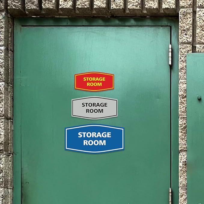 Signs ByLITA Fancy Storage Room Sign (Red/Yellow) - Large 5 Pack