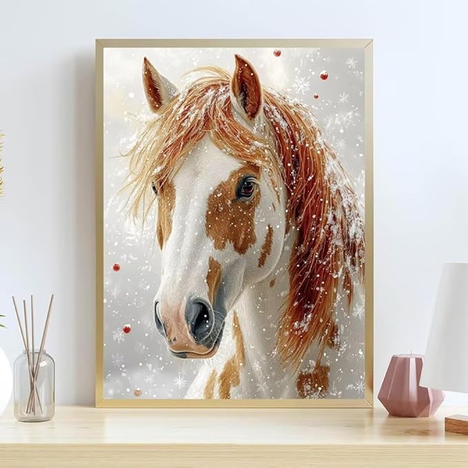 Diamond Painting Kits for Adults Horse Diamond Painting Kits Animal 5D Full Square Drill Strass Crystal Crafts for Adults DIY Art Kit for Beginner, Home Wall Art, Gifts for Women 16x24in N-63160X