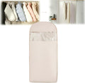 Space Saving Hanging Garment Bag with Self Compression Zipper, 2025 New Space Saver Clothes Storage Organizer, Dust Cover Clothes Bags for Down Coat Suit Dress or Jacket (Beige, XL)