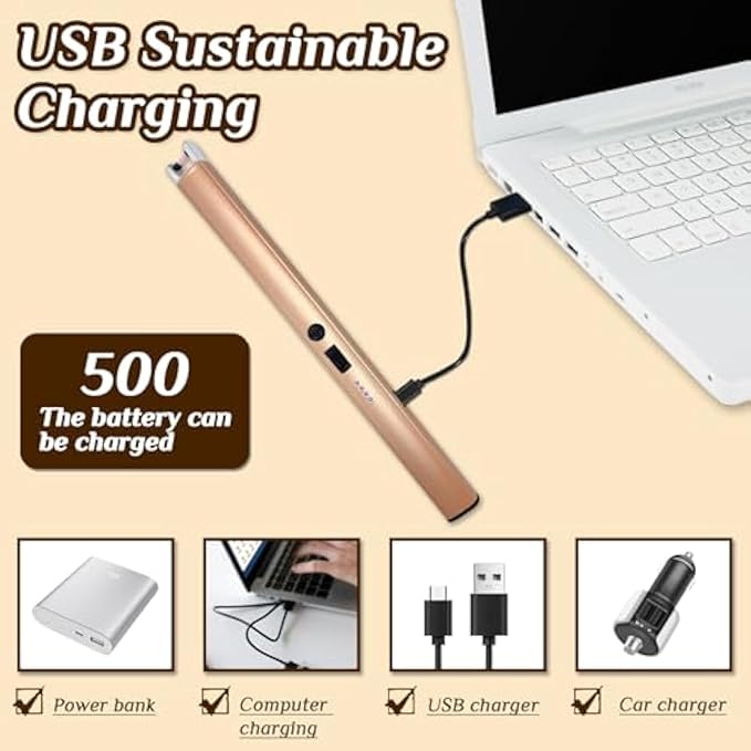 Electric Lighter, Pulse Ignition, Battery Level Display, Safety Switch, Type-C Charging, Suitable for Candles and Gas Stoves.(Red)