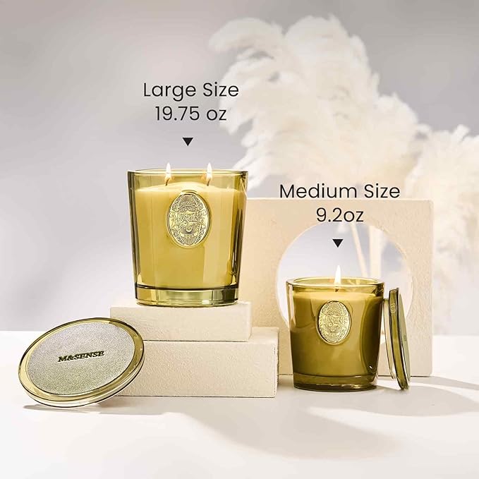 M&SENSE Natural Soy Candle | Forest Cabin & Green | 9.2 oz, 50H Burn Time | Luxury Scented Candle for Relaxation, Gifting, Home Décor | Ideal for Bedroom, Office, Party Ambiance
