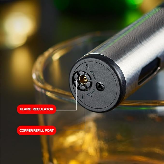 Navpeak Mini Torch Lighter Windproof Jet Blue Flame Lighters Compact Portable with Gas Window Refillable Butane Torch for Candle Craft Outdoor BBQ Grill (Butane Not Included)(Matte Black)