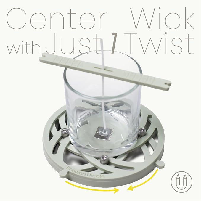 BOOWAN NICOLE Universal Wick Centering Setter Tool for Candle Making - Center & Set Wicks in 1 Second, Wick Holder for Most Candle Jar & Refill Sizes (Pro A0399*1)