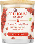 One Fur All Pet House Candle Plant-Based/Soy - Clean Burning Scented, Long Lasting Pet Odor Candle for Home - Red Currant
