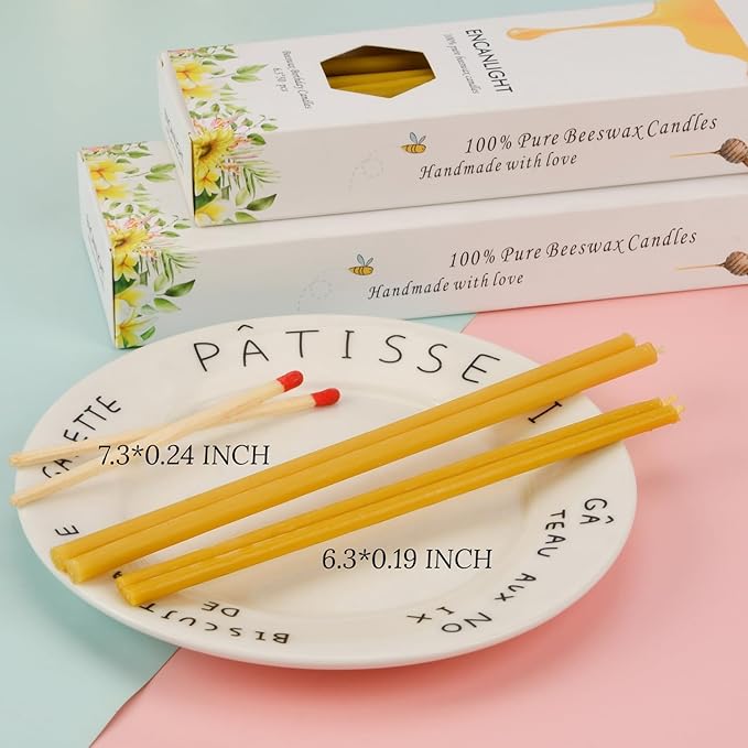 8 inch 100% Pure Natural Prayer Candle 50pcs-60min Burn Time Candles-Dripless and Smokeless for Prayer,Thanksgiveing,Family, Wedding,Men,Relax