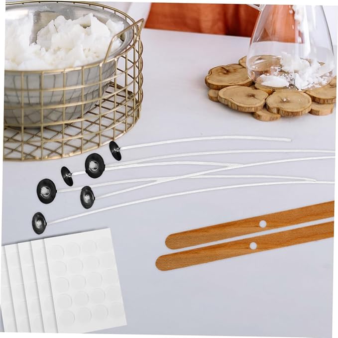 TEHAUX 1set Candle Making Kit Candle Wicks Stickers Holders Complete for Birthdays Parties