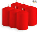 Simply Soson Red Pillar Candles Bulk - 3x6 Inch, Set of 6 Unscented Pillar Candles, Elegant Tall Pillar Candle, Round Cone tip Pillar Candle for Home Decor, Dinner, Wedding, Party, & Restaurant