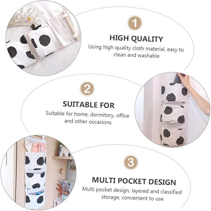 GLEAVI 2pcs Non-Woven Cloth Hanging Storage Bag Multi-Pocket Organizer for Home Dorm and Office Wall-Side Sundry Bag for Accessories and Jewelry Space-Saving