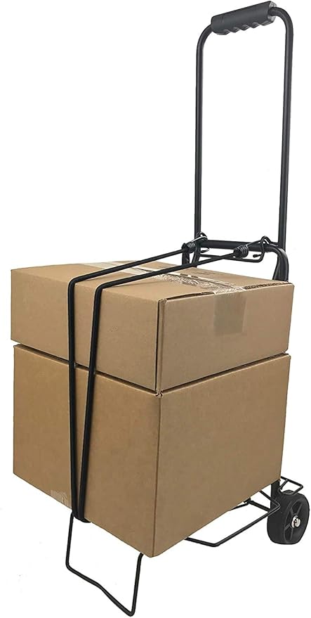 ISOP Shopping Cart Dolly 2 Wheels | Folding Lightweight Hand Truck | Utility Trolley | Portable Foldable | Easy-to-Store - 2 Wheels | 60 Pounds Weight Capacity | Sturdy Dolly Cart with Wheels