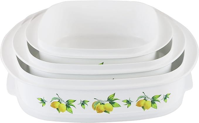 Reston Lloyd Nesting Microwave Containers, Set of 3, Adjustable Steam Vents, Airtight, Meal Prep, BPA-Free Plastic- Freezer & Dishwasher Safe, Cookware & Food Storage, Anyday Cookware, Fresh Lemons