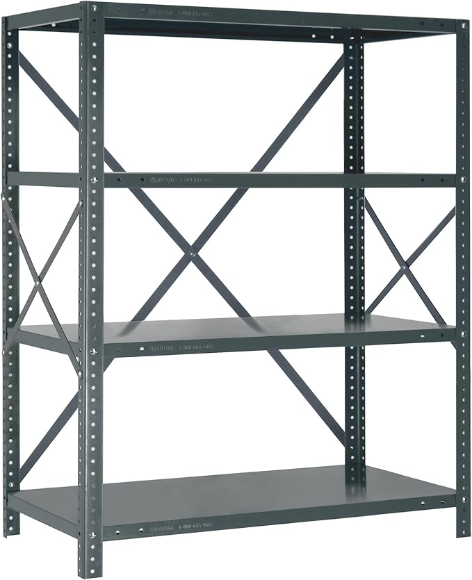 Quantum Storage Systems 39-1236-4 IRONMAN Solid Heavy Duty 4 Shelves 39" H x 36" W x 12" D