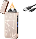 GADATOP Vintage Lighter Rechargeable Arc Flame Cool Design Electric Lighters with LED Battery Indicator and Packaging Box for Camping Hiking Travel Essentials (Charcoal)
