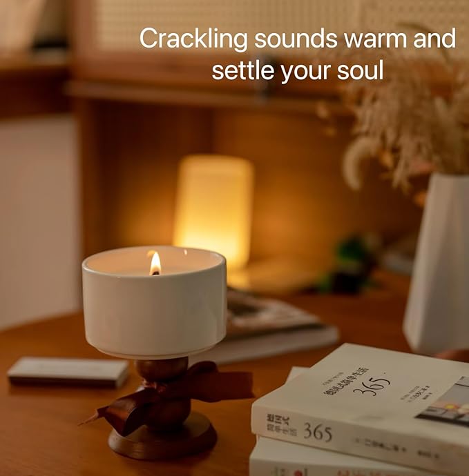 100 Sets Double-Layered Wooden Candle Wicks and Stands - 5.1 X 0.5 Inch Natural Candle Wicks with Base and Stickers