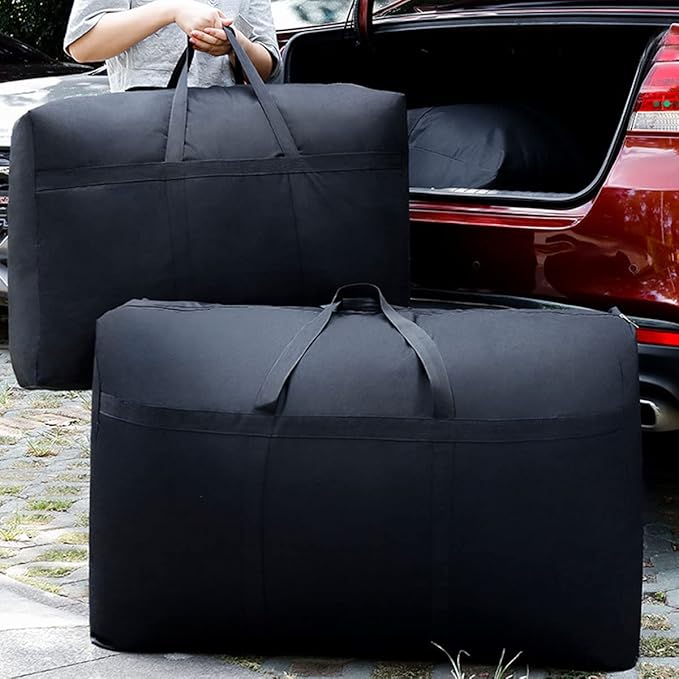 Multipurpose Extra Large Heavy Duty Storage Bags Duffle Bags for Space Saving Moving Storage (Black, 42Gal/160L)