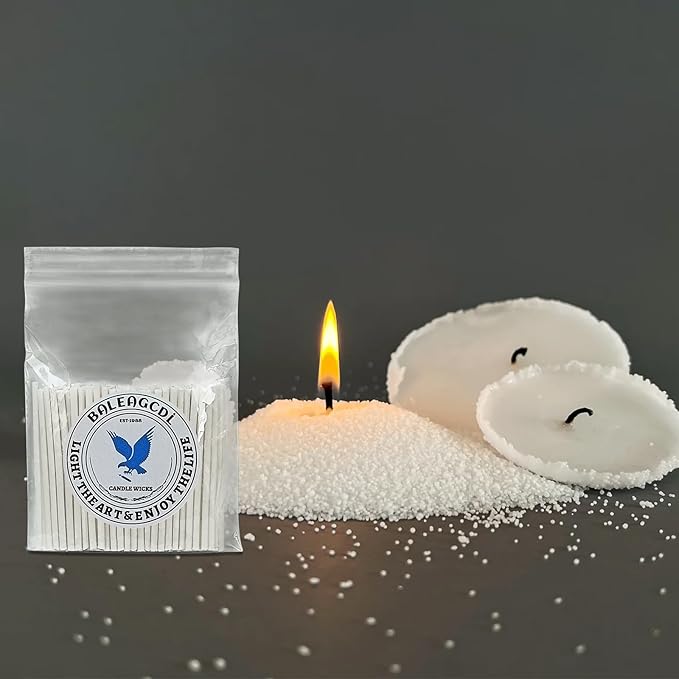 Pearled Candle Wick 2.2 Inch White Cotton Wicks 300-Pack Premium Metal-Free & Lead-Free Candle Wicks for Candle Making