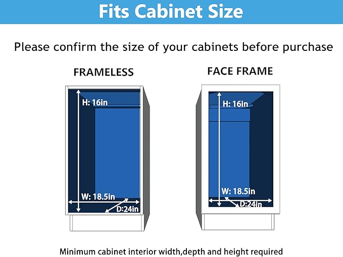 LOVMOR Individual Pull Out Cabinet Organizer, 2 Tier Cabinet Drawers Slide Out, Pots and Pans Organizer and Storage Pantry Shelf for Kitchen (17" W x 21" D)