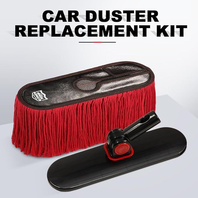 Fit Car Duster,Replacement Kit,Scratch Free Car Feather Duster for Truck,SUV,RV and Motorcycle,Wax Cotton Hair(2Mops & 1Board)