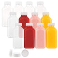 Disposable Juice Container with Caps, 12 Oz Reusable, Clear & Empty Smoothie Bottle For Grab & Go Drink & Juicing Journey, 12 Pack BPA-Free Plastic Water Bottles, Handy, Leak-Proof Beverage Containers