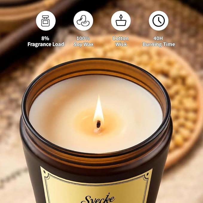 6 Pack 42oz Fall Scented Candles, Soy Wax Candles for Home, Aromatherapy Candle Gift Set for Women Men, Long Lasting Jar Candles, Ideal for Birthdays Holidays