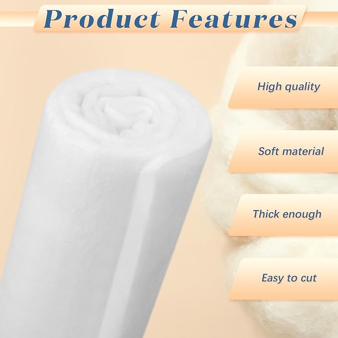 Peryiter 2 Roll Upholstery Quilt Batting 36 Inch x 2 Yard x 1 Inch Polyester Batting Multipurpose Fiberfill Stuffing Fabric for Cushion Pillows Bedspreads Interior Decoration Crafts