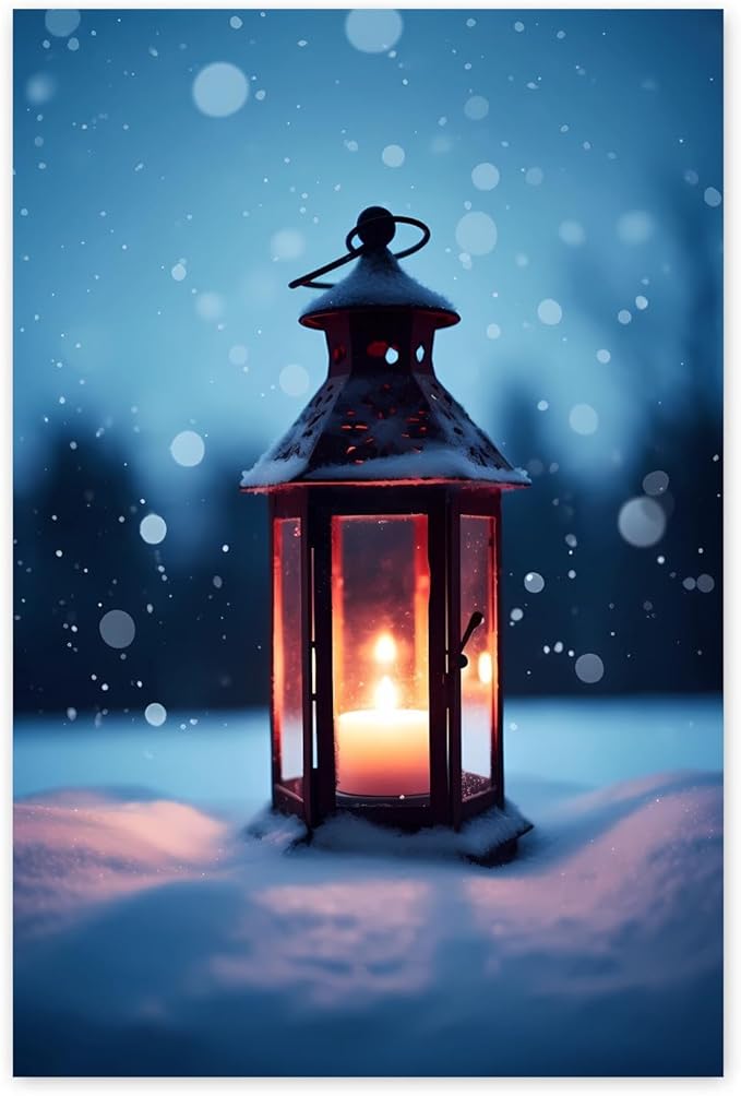 GUAIEUW Winter Candlelight Diamond Painting Kits DIY 5D Crystal Full Round Diamond Painting, Handmade Art for Living Room Home Wall Decor Birthday Gift 12x16 Inch, WZ8-0325-ZS-season-T8DCWA-CA9EEM