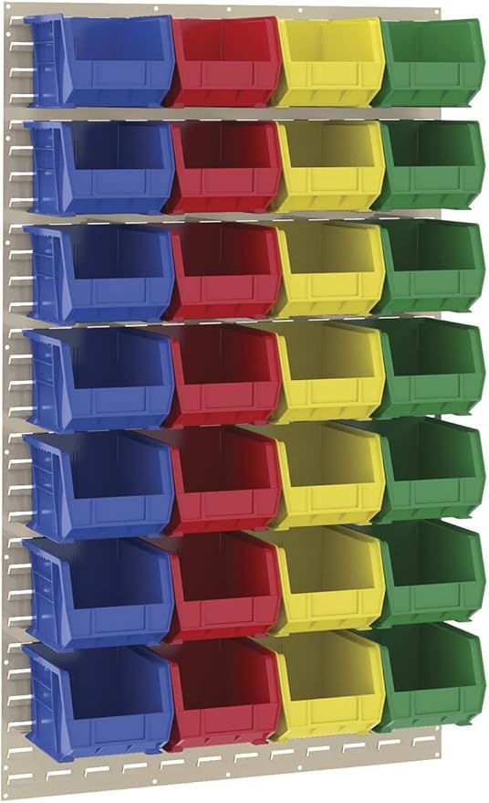 Akro-Mils 30239 AkroBins Plastic Storage Bins, Space-Saving Stackable Bins for Garage, Pantry, Craft Organization, 11-" x 8-" x 7-", Yellow, 6-Pack