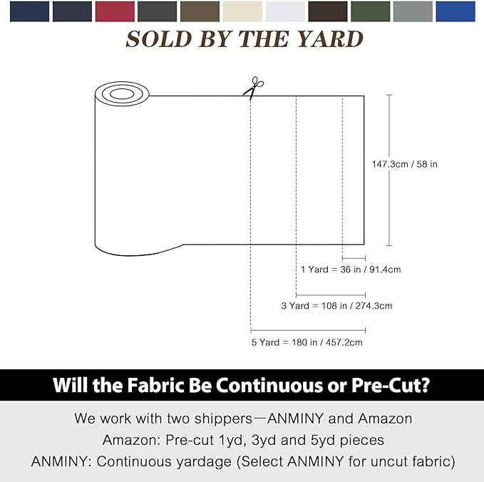 ANMINY 100% Waterproof Outdoor Fabric by The Yard, 58" W 600D Marine Canvas Fabric with PVC Backing, Ripstop Upholstery Material for Furniture Boat Covers Tent Awning, 1 Yard Light Gray