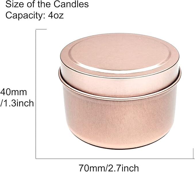 Unixing 16 Pcs Candle Tins for DIY, Storage Tins Container for Candle Making Light Rose Gold Tins (Light Rosegold Candle Tins)