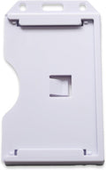 Heavy Duty 2-Sided Rigid Multi Card Holder - Hard Plastic Vertical ID Badge Holders for 2 Standard or Thick Prox Cards, Fuel Card, CAC, Work Badge by Specialist ID, Sold Individually (White)