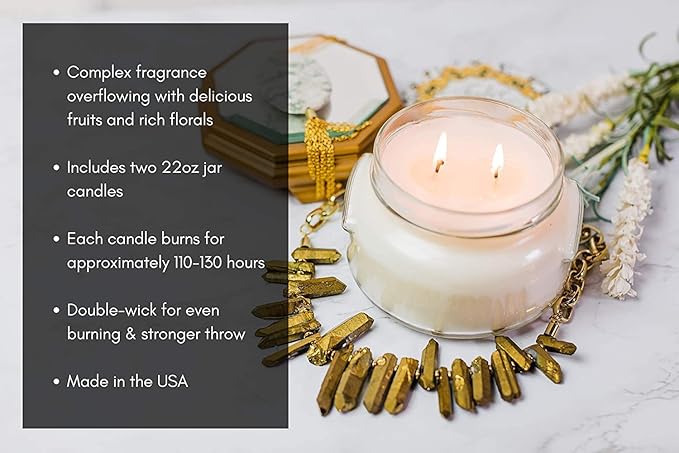 Tyler Candle Company French Market 22oz Candle, Pack of 2, Includes a Tyler Candle Company Match