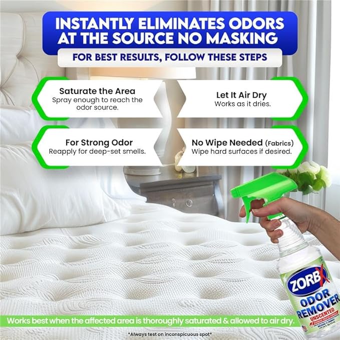 ZORBX Unscented Multipurpose Odor Eliminator 3 items Bundle: 2 Oz + 16 Oz + 32 Oz - Used in Hospitals & Healthcare Facilities - Advanced Trusted Formula - Perfect Bundle to Get Rid of Unpleasant Odors