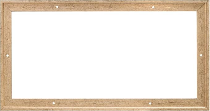 Pixy Canvas Floater Frame 8x14 for 3/4 (0.75) inch Deep Canvas Paintings/Canvas Prints/Wood Canvas Panels/Wall Art/Wall Decor/Home Decor/Artwork (Scratched Gold & Cream, 8 x 14 inch, Landscape)