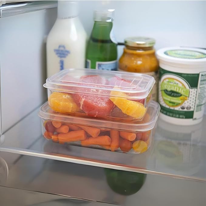 Lustroware (Set of 6) Micro Clear 21oz Kitchen Pantry Food Storage Container Set with Lid, Shatterproof, BPA Free, Dishwasher, Microwave Safe Canister, Fridge Refrigerator Organizer, Made in Japan