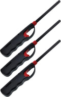 3 Pack - Handi Flame BBQ Grill Click Lighter Refillable Candle Fireplace Kitchen Stove Wind Resitent Long Stem