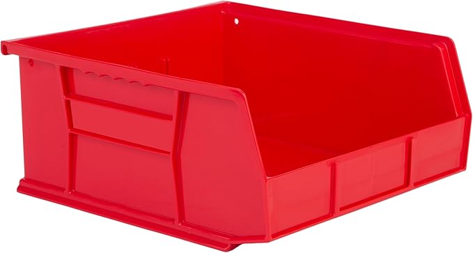 Hudson Exchange 11" x 11" x 5" Plastic Stackable Storage Bin and Hanging Container (Red, 1 Pack)