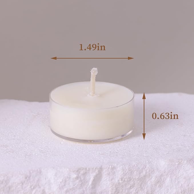 DEVI 200 Pack Soy Wax Tea Lights Candles 4 Hours Paraffin-Free, Pure Soy White Small Votive Tea Candles for Emergency,Unscented Tealight Candles for Home, Christmas Table Decor