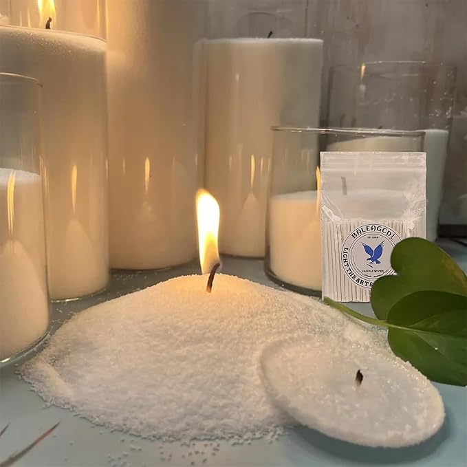 Pearled Candle Wick 2.2 Inch White Cotton Wicks 200-Pack Premium Metal-Free & Lead-Free Candle Wicks for Candle Making