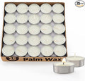 Unscented Palm Tea Lights Candles 50 Pack Bulk, 4.5 Hours Long Burning White Tea Lights,Non-Paraffin, Smokeless, Mini Tealight Candles for Wedding, Christmas Lights, Party, Power Outages