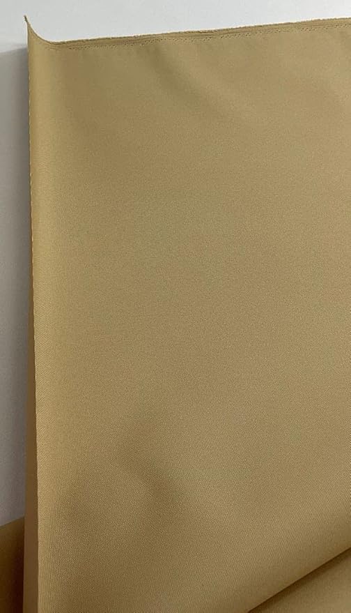 Mybecca Waterproof Canvas Marine Fabric 600 Denier Indoor/Outdoor PU Backing UV Protector Khaki 1 Yard