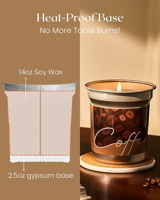 M&SENSE Iced Coffee Candle Summer Sea Salt Scented, Soy Wax 12.3oz 75 Hours Long Lasting Clean Burn, Fresh Jar Candles for Home Scented, Stress Relief Aromatherapy Gifts for Women Men