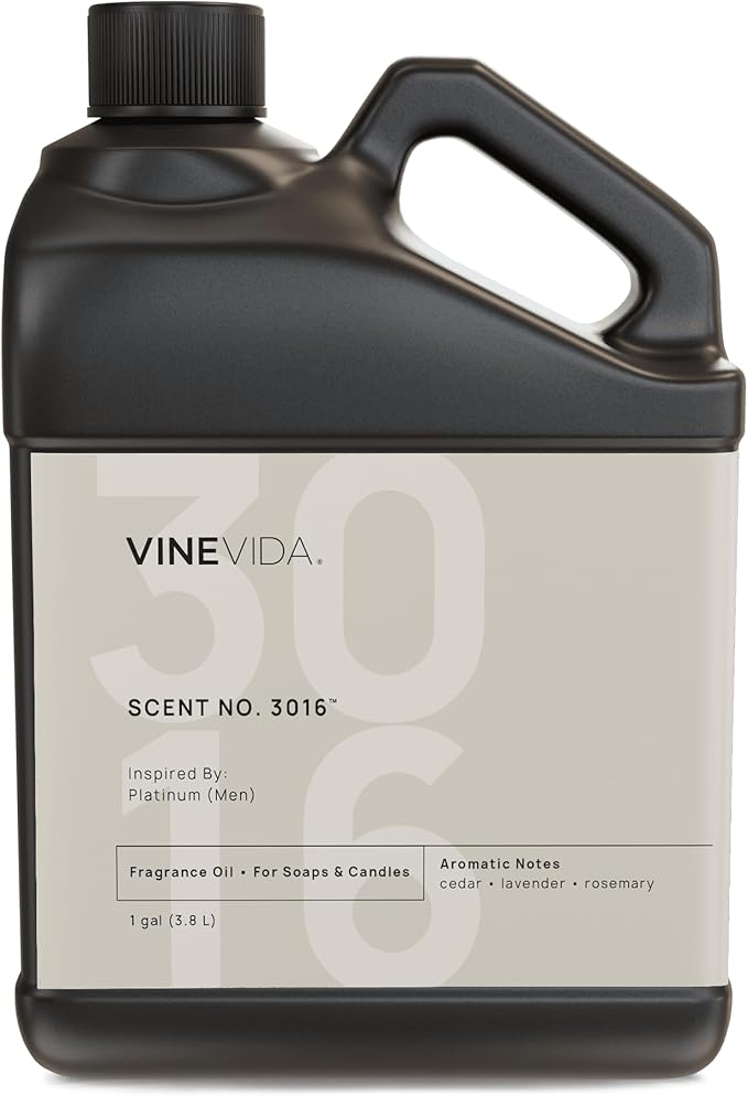 VINEVIDA Scent NO. 3016 Fragrance Oil - 1 Gallon (8lbs) - Inspired by: Platinum (Men); Candle Fragrance Oil for Soy Candles - Soap Making Scents
