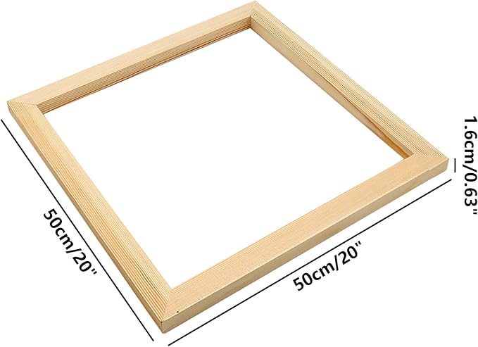 Wood Canvas Frames, Solid Wood Canvas Stretcher Bars Kits,Solid Wood Picture Frames for Oil Paintings,Prints,Posters,Wall Art Needlework,2 Pack(50 * 50cm/20 * 20")