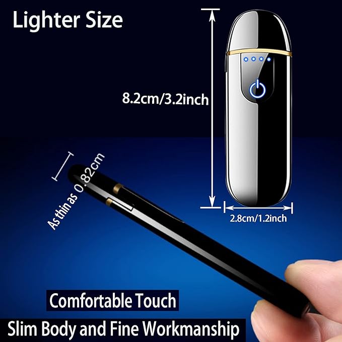 Dragon Smart Electronic Lighter - Mini USB Rechargeable, Windproof, Flameless, Touch Ignition Plasma Lighter with Power Indicator