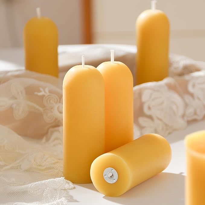 Small Pillar Candles 20-Pack - 10-Hour Long Burning 100% Natural Beeswax Candles, Perfect for Everyday Use, Home & Travel, Power Outages，Classic Pillar Style (3.5"x1.3")