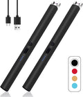 2 PCS Candle Lighter,Windproof Flameless Electric Lighter with LED Power Display ＆ Safety Switch, Upgraded Plasma USB Rechargeable Lighters for Birthday Camping BBQ (Black)