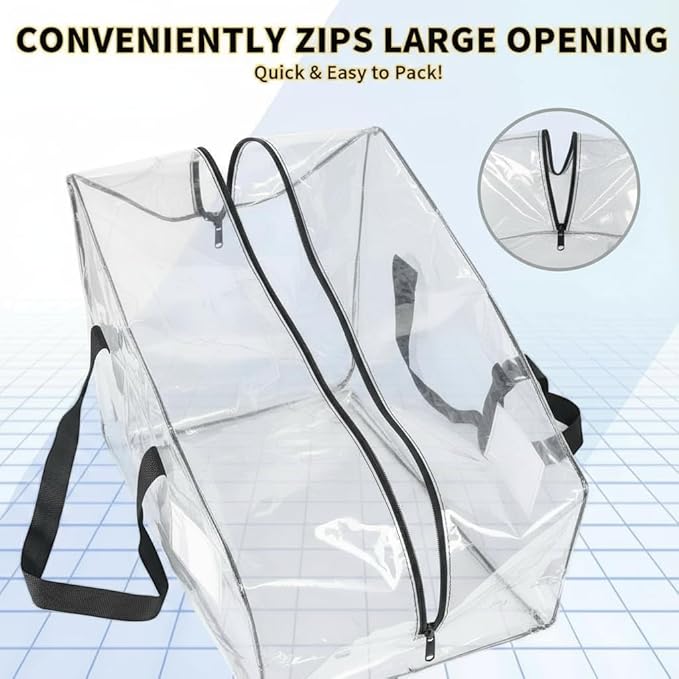 Heavy Duty Extra Large Moving Bags,176 Gallon Jumbo Packing Bags,Huge Moving Storage Bags with Strong Zippers & Carrying Handles,Reusable Big Moving Storage Bags for College Dorm Travel 2Pack,Clear