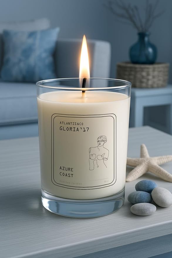 Azure Coast Scented Candle, 8oz Jar with Long-Lasting Burn, Giftable, Holidays,Birthdays