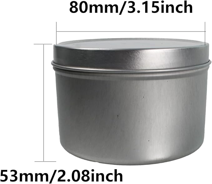 JAKOUE 4 pcs Candle Tins,8oz Metal Tins,Candle Containers for Candle Making,Arts Crafts,Storage Container,Storing Spices,80mm*60mm/3.15"*2.36"
